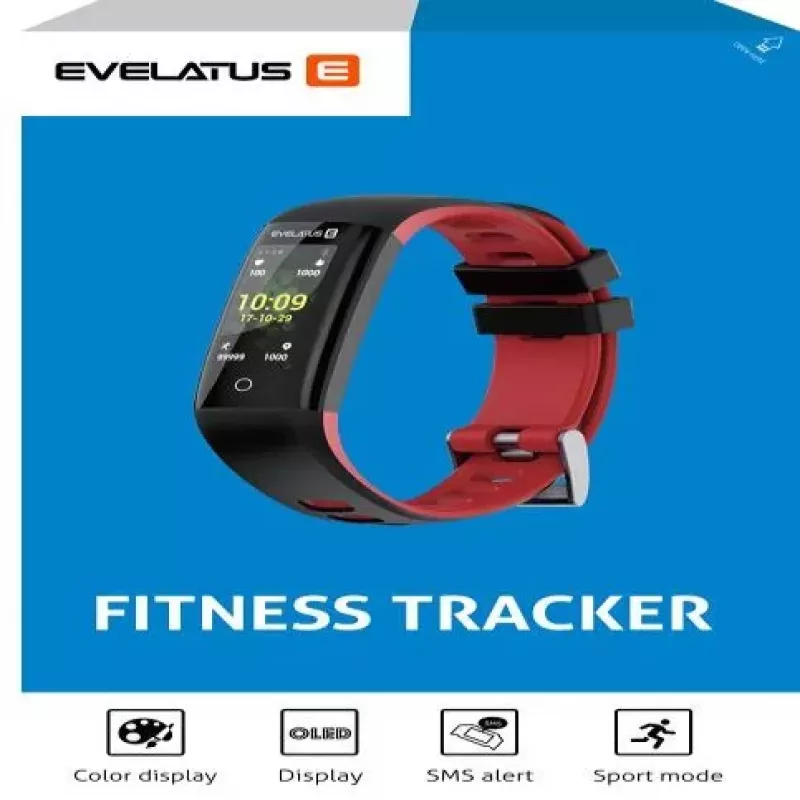 Evelatus Fitness Tracker EFT02 čierna červená