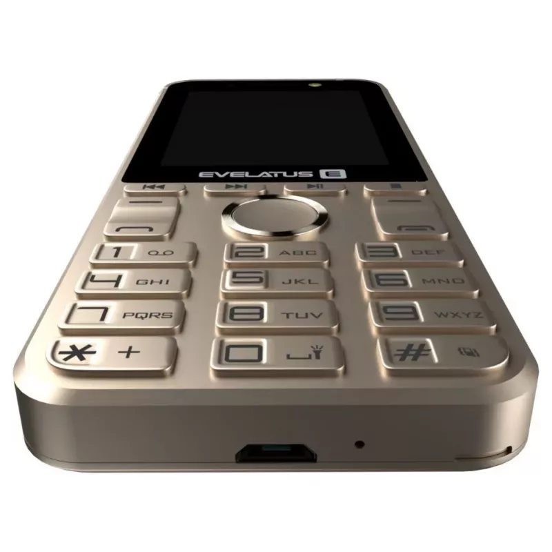 Evelatus Tron GLD tlačidlový telefón Dual SIM, zlatý
