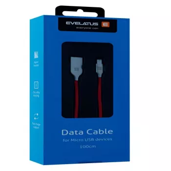 Evelatus Micro-USB kábel EDC04 červený 1 m