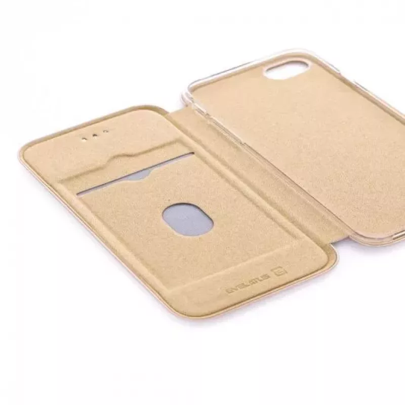 Evelatus Apple iPhone 7/8/SE2020/SE2022 knižné puzdro zlatá