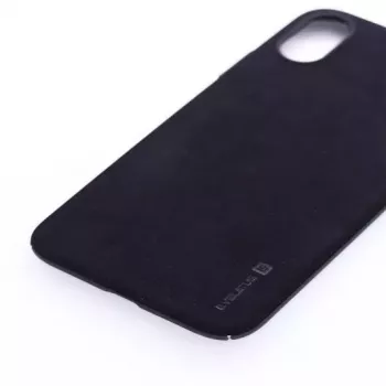 Evelatus Apple iPhone X Velvet čierne zadné puzdro z tekutého silikónu