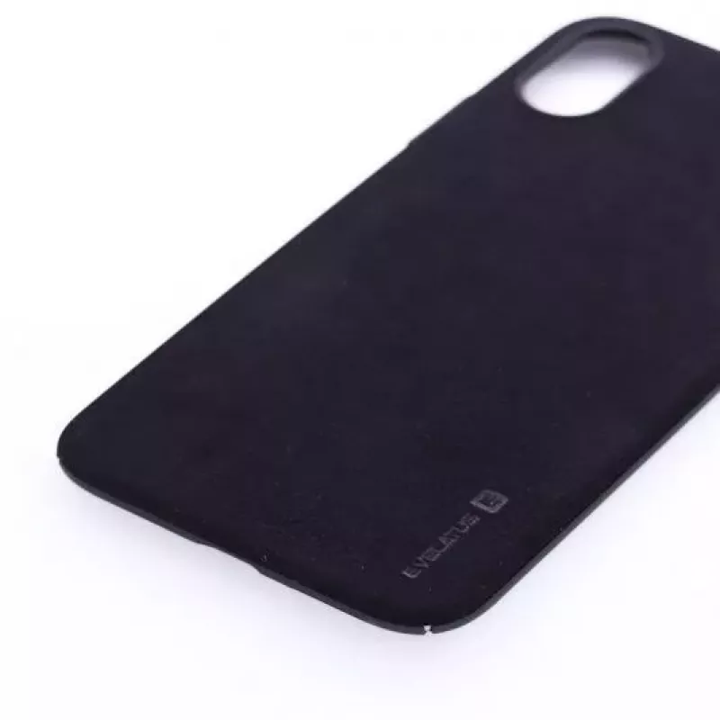 Evelatus Apple iPhone X Velvet čierne zadné puzdro z tekutého silikónu