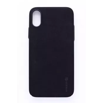 Evelatus Apple iPhone X Velvet čierne zadné puzdro z tekutého silikónu