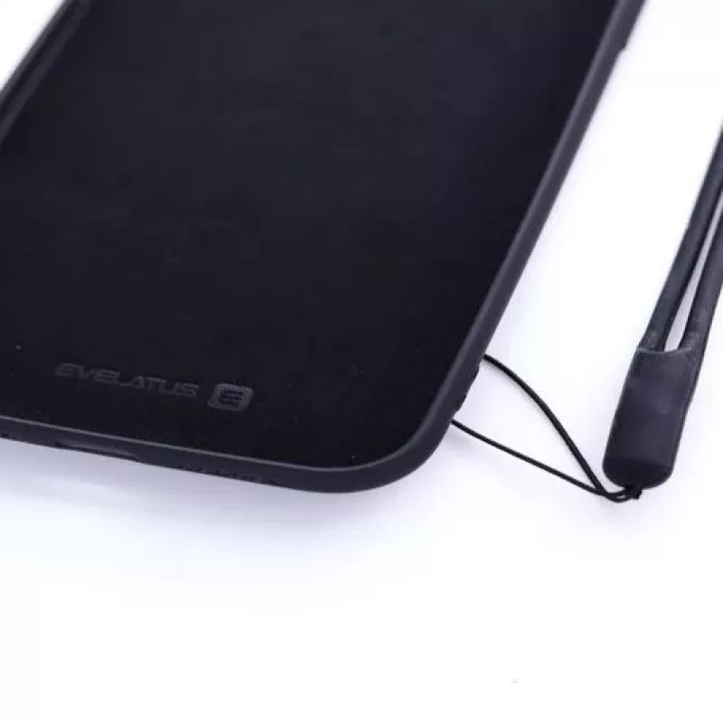 Evelatus Apple iPhone XR Soft Touch silikónové puzdro s remienkom čierne