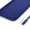 Evelatus Apple iPhone XR Soft Touch silikónové puzdro s remienkom tmavomodré
