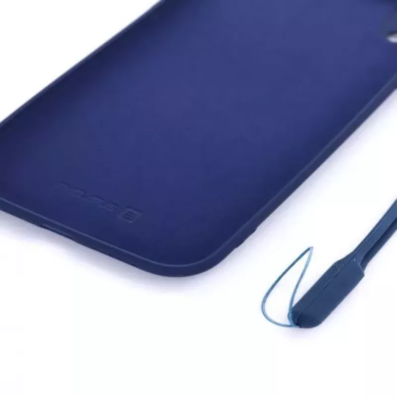 Evelatus Apple iPhone XR Soft Touch silikónové puzdro s remienkom tmavomodré