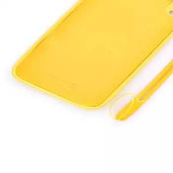 Evelatus Apple iPhone XR Soft Touch silikónové puzdro s remienkom žlté