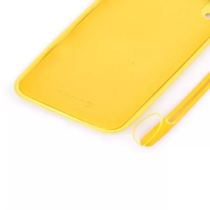 Evelatus Apple iPhone XR Soft Touch silikónové puzdro s remienkom žlté