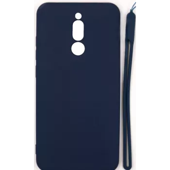 EVELATUS Xiaomi Redmi 8 Soft Touch silikónové puzdro s remienkom tmavomodré