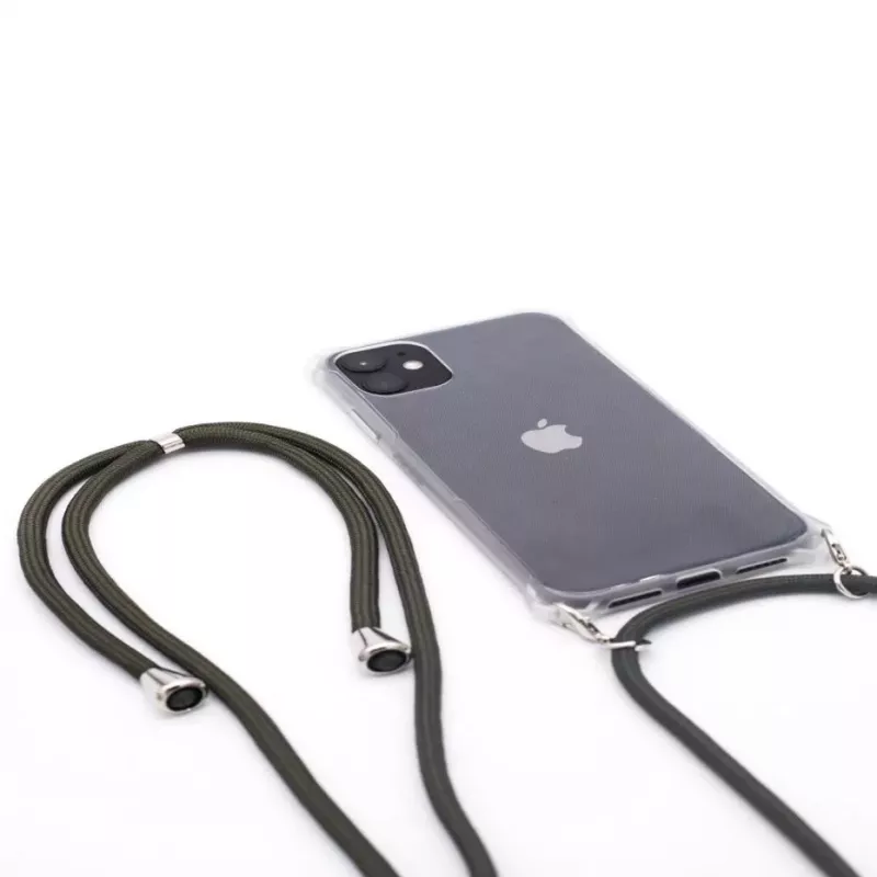 Evelatus Apple iPhone 11 Pro Max puzdro so šnúrkou zelené transparentné