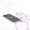 EVELATUS Apple iPhone X/XS puzdro so šnúrkou pruhy ružové transparentné