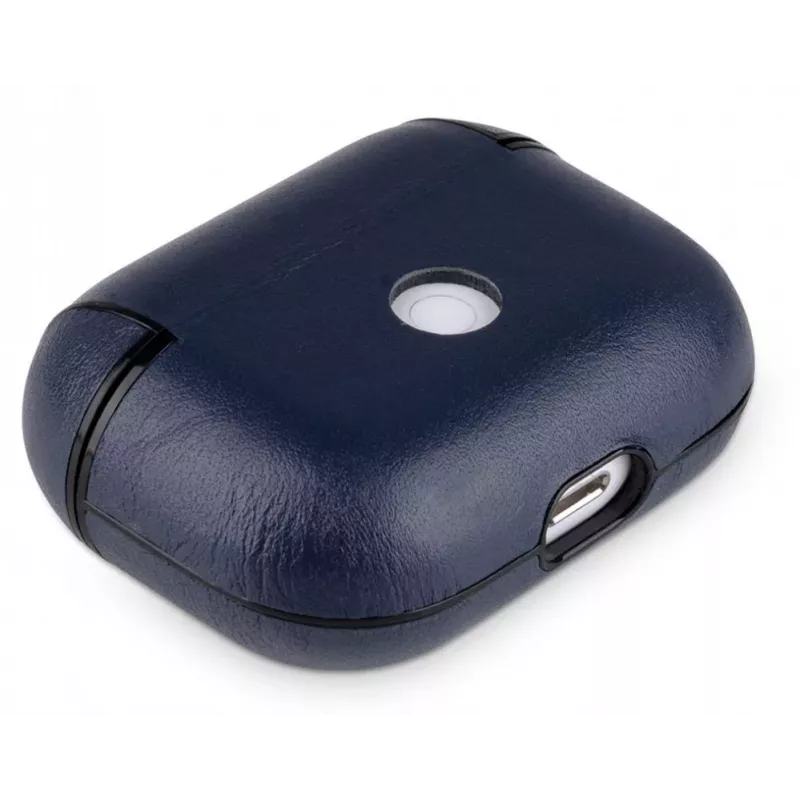 Evelatus Apple AirPods Pro kožené ochranné puzdro tmavomodrá