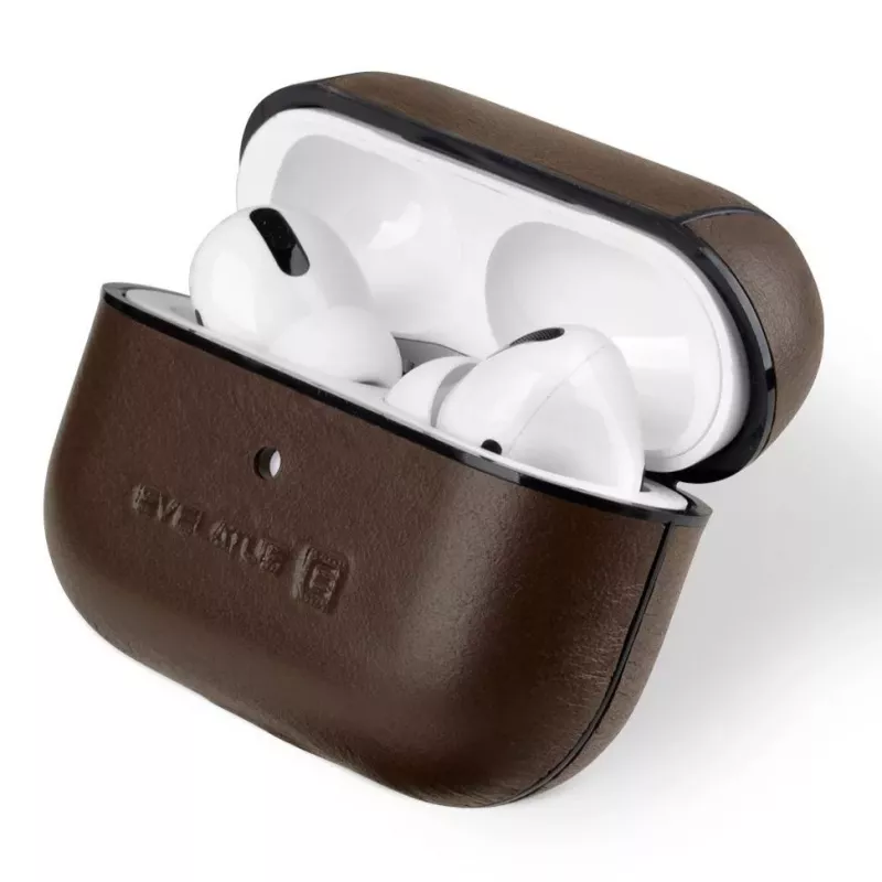 Evelatus Apple AirPods Pro kožené ochranné puzdro hnedá