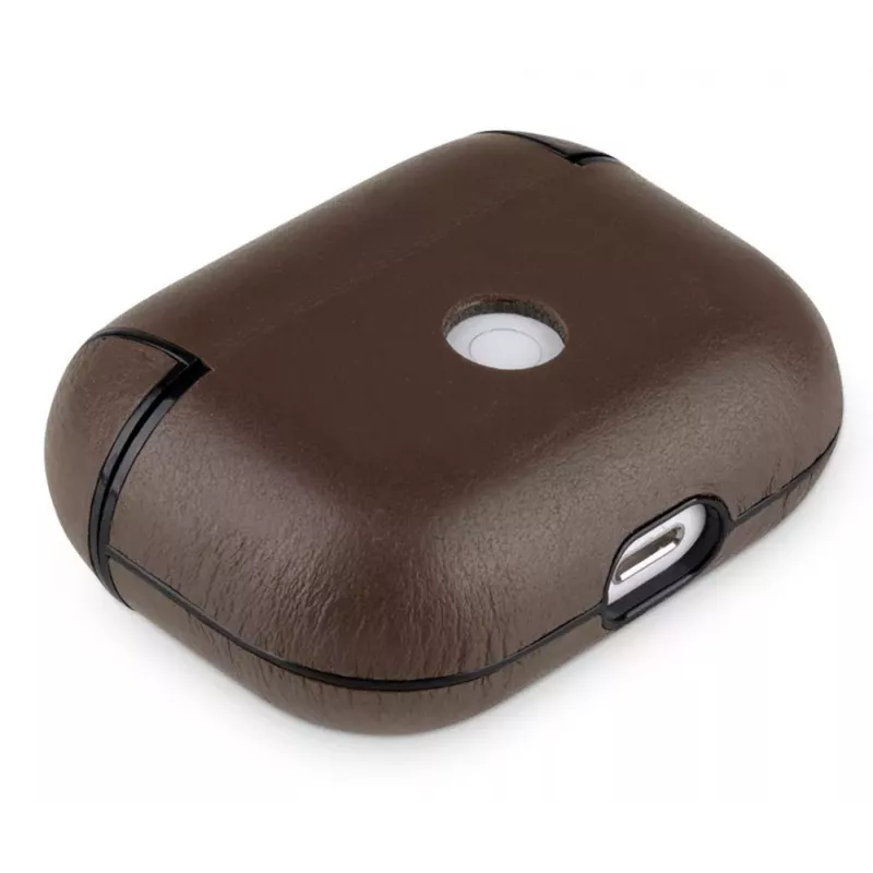 Evelatus Apple AirPods Pro kožené ochranné puzdro hnedá