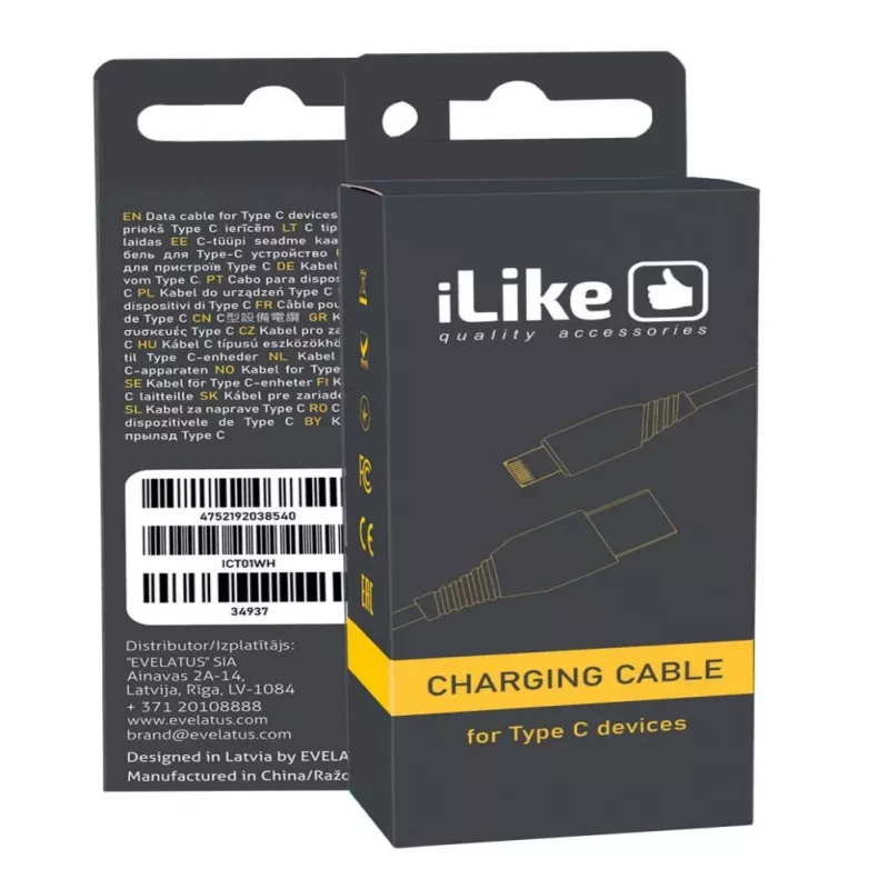 iLike Evelatus Nabíjací kábel pre zariadenia Lightning CCI01 biely