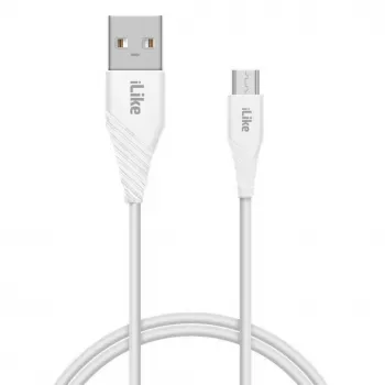 iLike Nabíjací kábel pre MicroUSB ICM01 biely