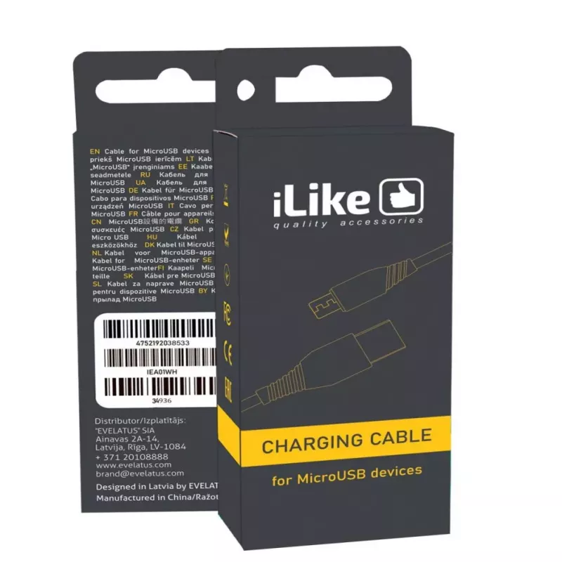 iLike Nabíjací kábel pre MicroUSB ICM01 čierny