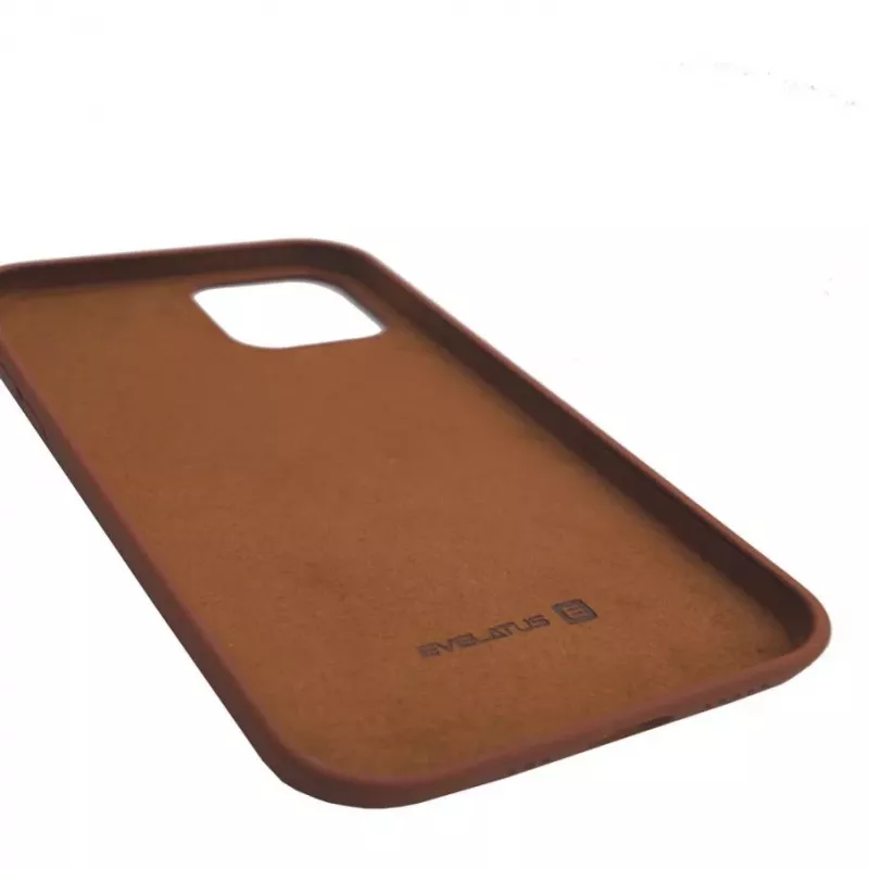 Evelatus Apple iPhone 12/12 Pro Premium Soft Touch silikónové puzdro tmavá káva