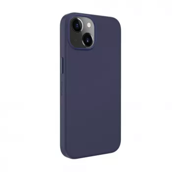 Evelatus Apple iPhone 14 pravé kožené puzdro s MagSafe modrá