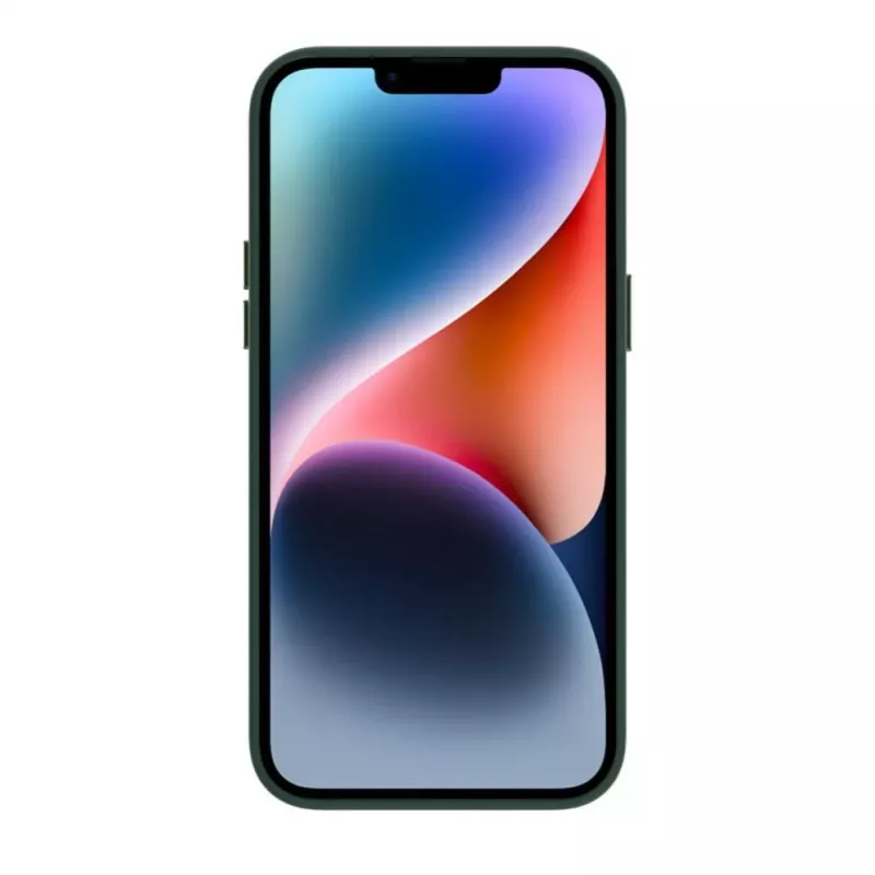 Evelatus Apple iPhone 14 pravé kožené puzdro s MagSafe tmavozelená