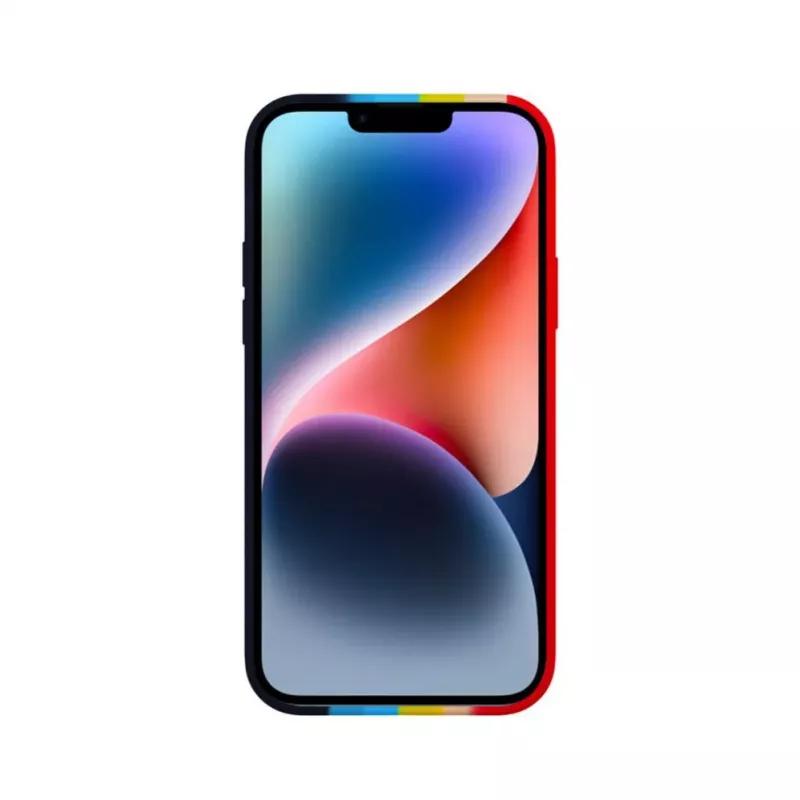 Evelatus Apple iPhone 14 silikónové puzdro viacfarebné dúhové
