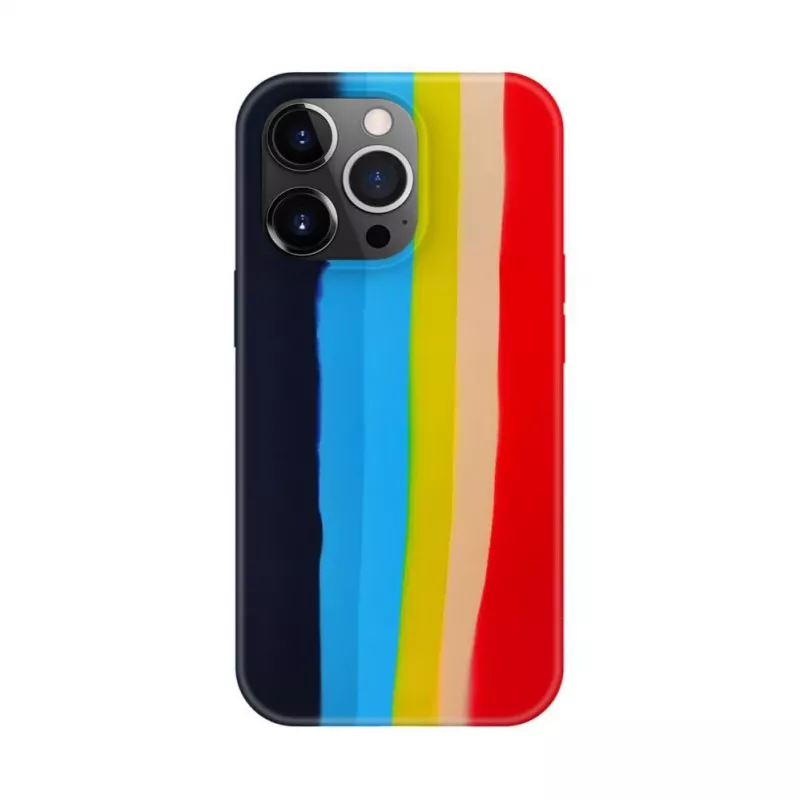 Evelatus Apple iPhone 14 Pro Max silikónové puzdro viacfarebné dúhové