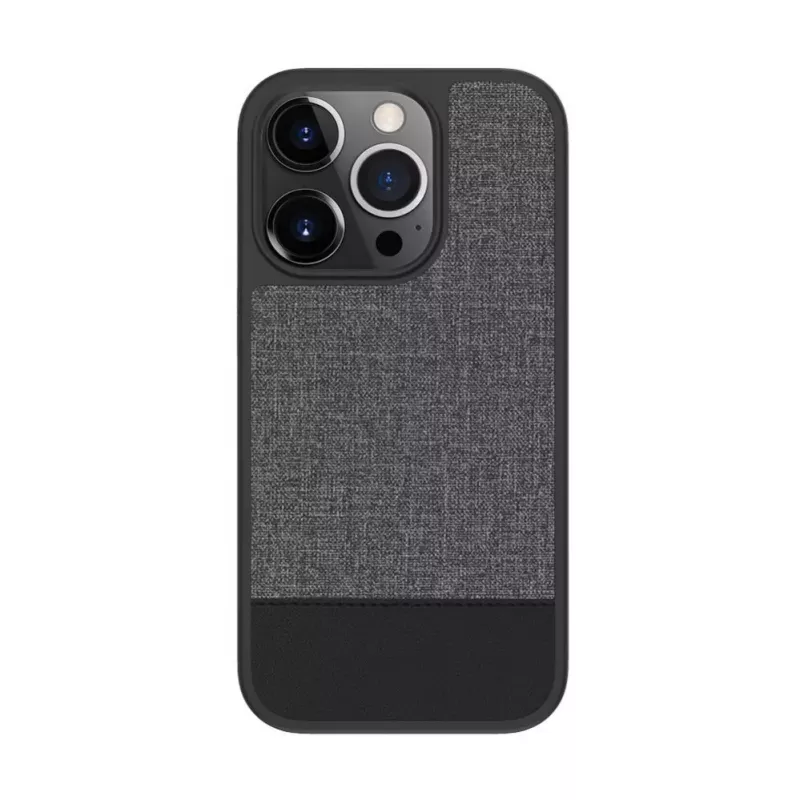 iLike Apple iPhone 14 Pro Max plastové kožené puzdro sivé