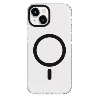 Evelatus Apple iPhone 15 Plus priehľadné puzdro PC+TPU s MagSafe transparentná čierna