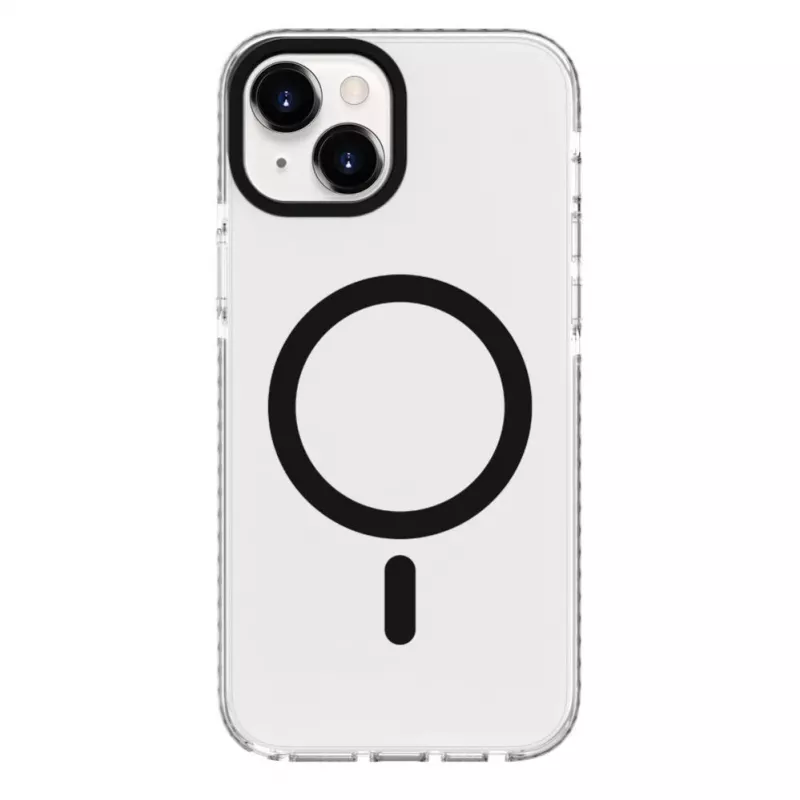 Evelatus Apple iPhone 15 Plus priehľadné puzdro PC+TPU s MagSafe transparentná čierna