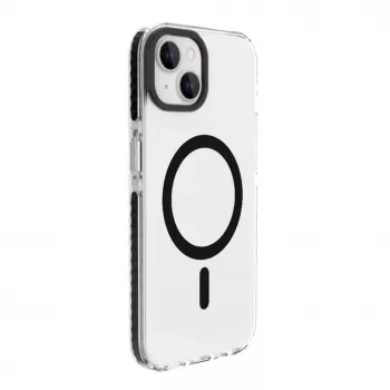 Evelatus Apple iPhone 15 Plus priehľadné puzdro PC+TPU s MagSafe transparentná čierna