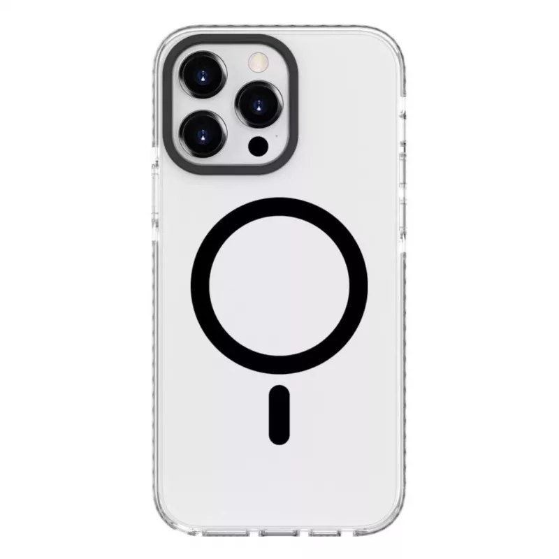 Evelatus Apple iPhone 15 Pro Max priehľadné puzdro PC+TPU s MagSafe transparentná čierna