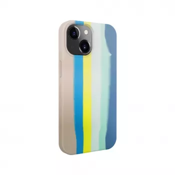 Evelatus Apple iPhone 15 silikónové puzdro viacfarebné modrá ružová