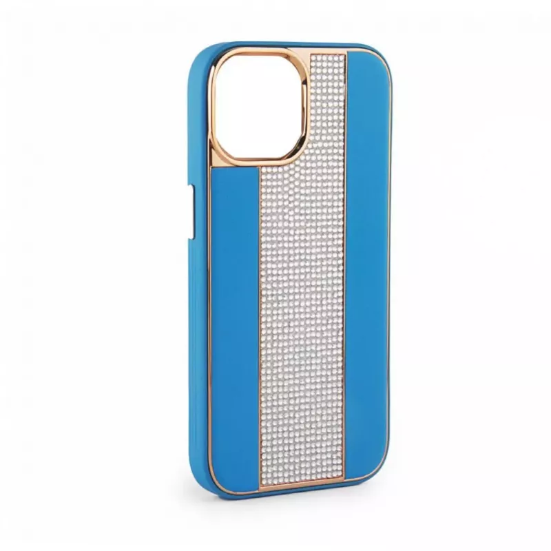 iLike Apple iPhone 11 diamantové a kožené puzdro modrá