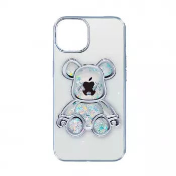 iLike Apple iPhone 13 silikónové puzdro Print Desire Bear strieborná