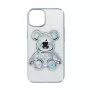 iLike Apple iPhone 13 silikónové puzdro Print Desire Bear strieborná