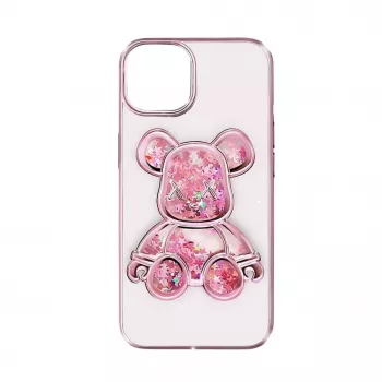 iLike Apple iPhone 14 silikónové puzdro Print Desire Bear ružová