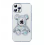 iLike Apple iPhone 14 Pro silikónové puzdro Print Desire Bear strieborná