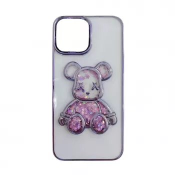 iLike Apple iPhone 15 silikónové puzdro Print Desire Bear fialová