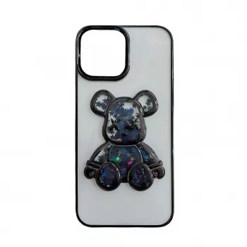iLike Apple iPhone 15 silikónové puzdro Print Desire Bear čierna