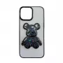 iLike Apple iPhone 15 silikónové puzdro Print Desire Bear čierna