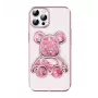iLike Apple iPhone 15 Pro silikónové puzdro Print Desire Bear ružová