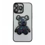 iLike Apple iPhone 15 Pro silikónové puzdro Print Desire Bear čierna