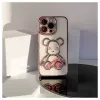 iLike Apple iPhone 15 Pro Max silikónové puzdro Print Desire Bear ružová