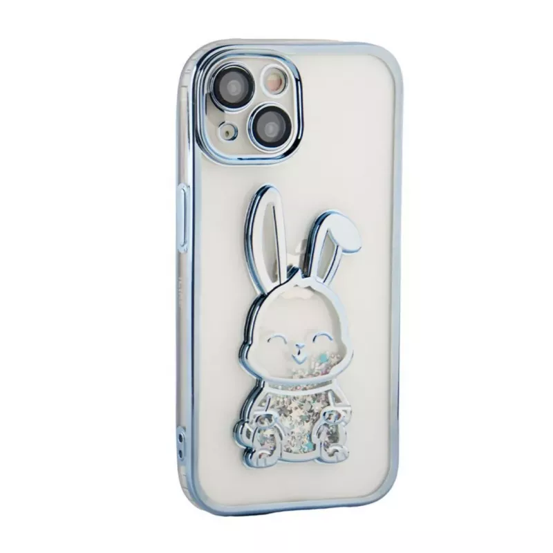 iLike Apple iPhone 13 silikónové puzdro Print Desire Rabbit modrá