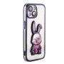 iLike Apple iPhone 14 silikónové puzdro Print Desire Rabbit fialová