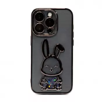 iLike Apple iPhone 14 Pro Max silikónové puzdro Print Desire Rabbit čierna
