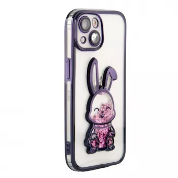 iLike Apple iPhone 15 silikónové puzdro Print Desire Rabbit fialová