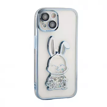 iLike Apple iPhone 15 silikónové puzdro Print Desire Rabbit modrá