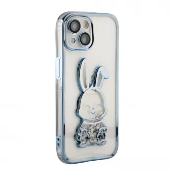 iLike Apple iPhone 15 silikónové puzdro Print Desire Rabbit modrá