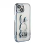 iLike Apple iPhone 15 silikónové puzdro Print Desire Rabbit modrá